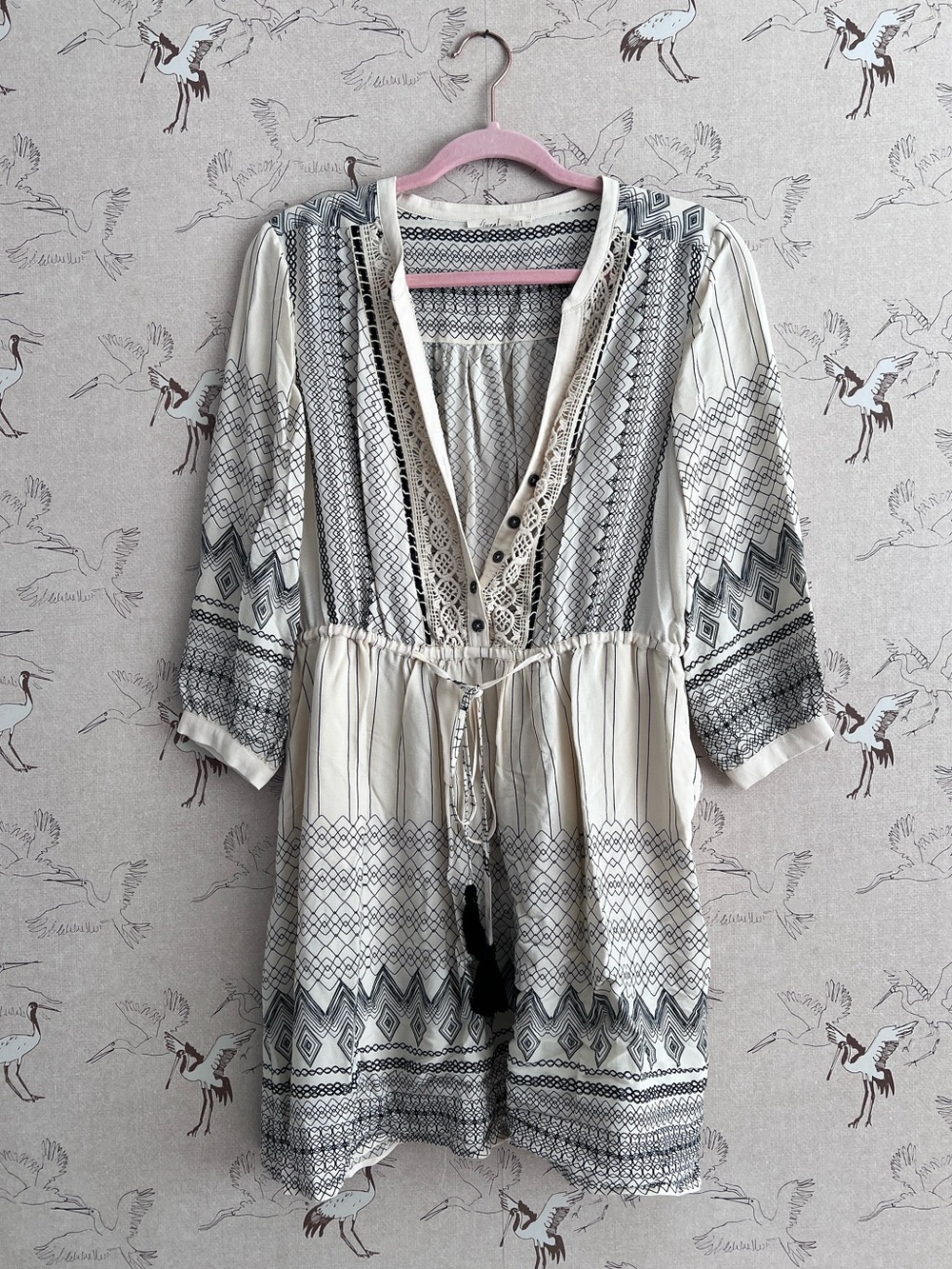 Anthropologie floreat boho embroidered mini dress off